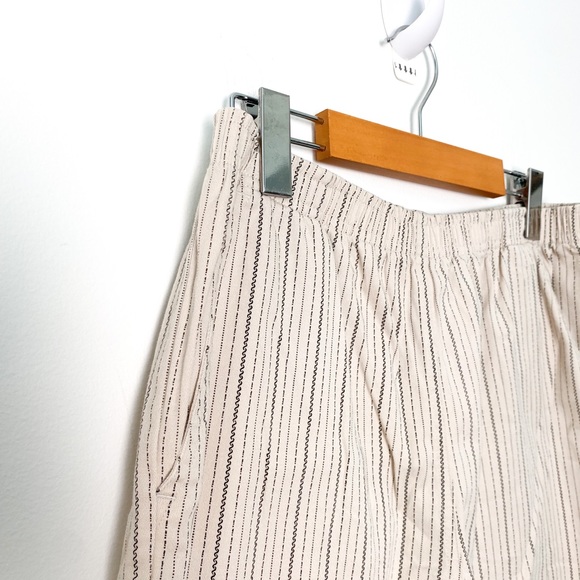 Vintage Pin Striped Palazzo Contemporary Tan Beige Pants - Picture 2 of 9